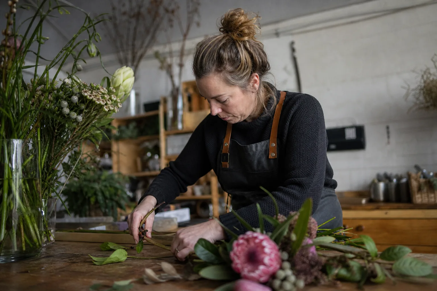 Werk in een Nederlandse winkel of werkplaats. Beeld bij het artikel: Hoe bereken je een uurtarief dat je vaste lasten en je onbetaalde uren echt dekt?
